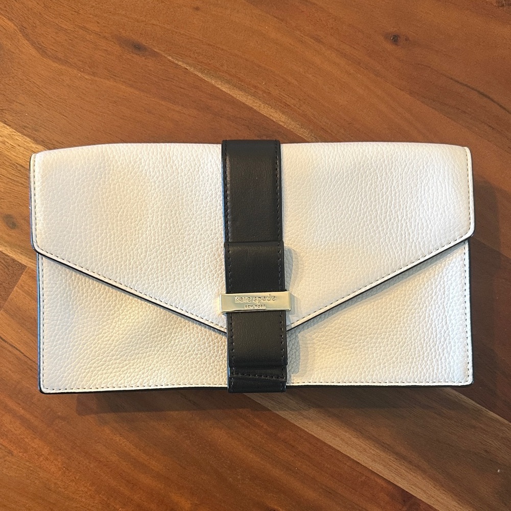 Kate Spade Black and White Envelope Clutch